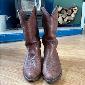 Justin Brown Leather Cowboy Boots